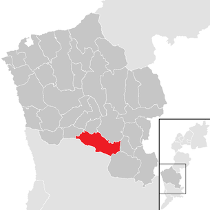 Lage der Gemeinde Mischendorf im Bezirk Oberwart (anklickbare Karte)