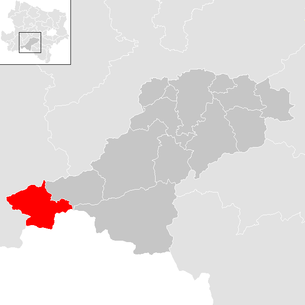 Lage der Gemeinde Mitterbach am Erlaufsee im Bezirk Lilienfeld (anklickbare Karte)