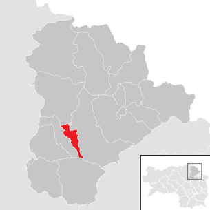 Lage der Gemeinde Mitterdorf im Mürztal im Bezirk Mürzzuschlag (anklickbare Karte)