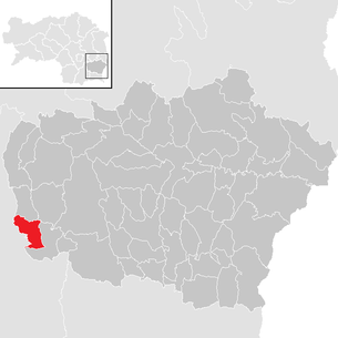 Lage der Gemeinde Mitterlabill im Bezirk Feldbach (anklickbare Karte)