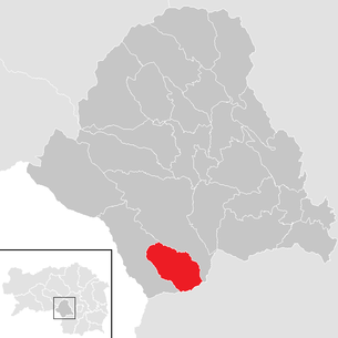 Lage der Gemeinde Modriach im Bezirk Voitsberg (anklickbare Karte)
