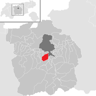 Lage der Gemeinde Mutters im Bezirk Innsbruck Land (anklickbare Karte)