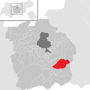 Lage der Gemeinde Navis im Bezirk Innsbruck Land (anklickbare Karte)