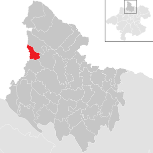 Lage der Gemeinde Nebelberg im Bezirk Rohrbach (anklickbare Karte)