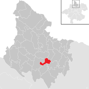 Lage der Gemeinde Neufelden im Bezirk Rohrbach (anklickbare Karte)
