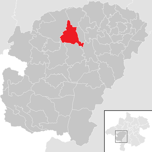 Lage der Gemeinde Neukirchen an der Vöckla im Bezirk  Vöcklabruck (anklickbare Karte)