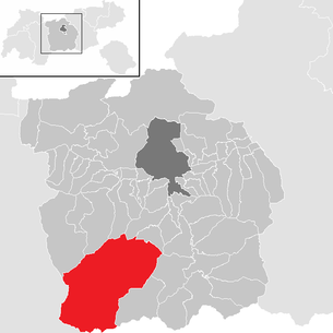 Lage der Gemeinde Neustift im Stubaital im Bezirk Innsbruck Land (anklickbare Karte)