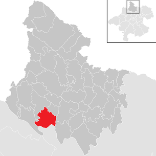 Lage der Gemeinde Niederkappel im Bezirk Rohrbach (anklickbare Karte)