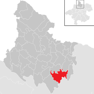 Lage der Gemeinde Niederwaldkirchen im Bezirk Rohrbach (anklickbare Karte)