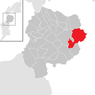Lage der Gemeinde Nikitsch im Bezirk Oberpullendorf (anklickbare Karte)