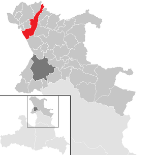 Lage der Gemeinde Nußdorf am Haunsberg im Bezirk St. Johann im Pongau (anklickbare Karte)