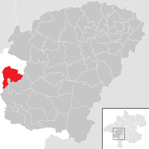 Lage der Gemeinde Oberhofen am Irrsee im Bezirk  Vöcklabruck (anklickbare Karte)