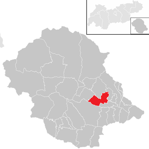 Lage der Gemeinde Oberlienz im Bezirk Lienz (anklickbare Karte)