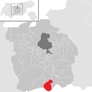 Lage der Gemeinde Obernberg am Brenner im Bezirk Innsbruck Land (anklickbare Karte)