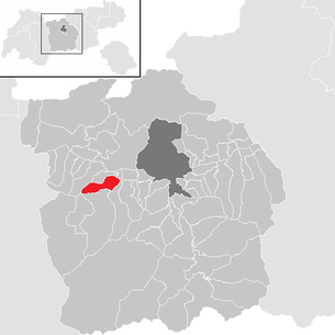Lage der Gemeinde Oberperfuss im Bezirk Innsbruck Land (anklickbare Karte)