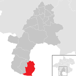 Lage der Gemeinde Obertraun im Bezirk Gmunden (anklickbare Karte)