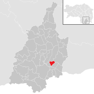 Lage der Gemeinde Obervogau im Bezirk Leibnitz (anklickbare Karte)