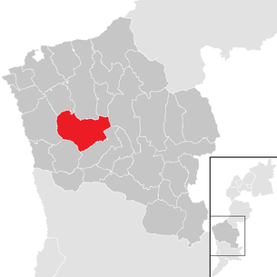 Lage der Gemeinde Oberwart im Bezirk Oberwart (anklickbare Karte)