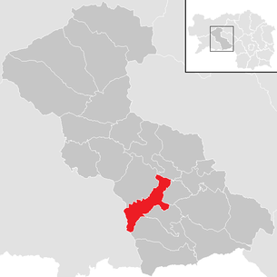 Lage der Gemeinde Oberweg im Bezirk Judenburg (anklickbare Karte)