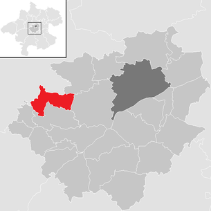 Lage der Gemeinde Offenhausen (Oberösterreich) im Bezirk Wels-Land (anklickbare Karte)