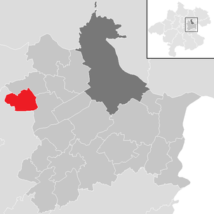 Lage der Gemeinde Oftering im Bezirk Linz-Land (anklickbare Karte)