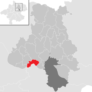 Lage der Gemeinde Ottensheim im Bezirk Urfahr-Umgebung (anklickbare Karte)