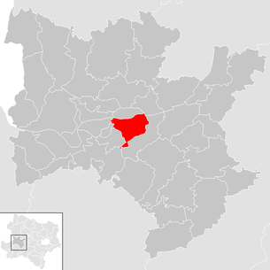 Lage der Gemeinde Pöchlarn im Bezirk Melk (anklickbare Karte)