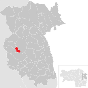 Lage der Gemeinde Pöllau (Steiermark) im Bezirk Feldbach (anklickbare Karte)