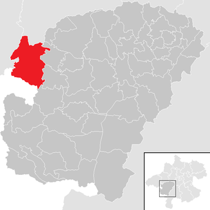 Lage der Gemeinde Pöndorf im Bezirk  Vöcklabruck (anklickbare Karte)