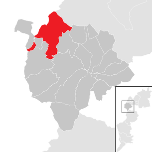 Lage der Gemeinde Pöttsching im Bezirk Mattersburg (anklickbare Karte)