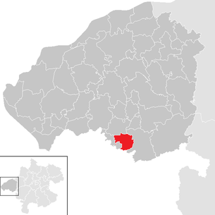 Lage der Gemeinde Palting im Bezirk Braunau am Inn (anklickbare Karte)