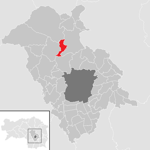 Lage der Gemeinde Peggau im Bezirk Graz-Umgebung (anklickbare Karte)