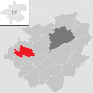 Lage der Gemeinde Pennewang im Bezirk Wels-Land (anklickbare Karte)