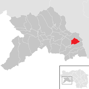 Lage der Gemeinde Perchau am Sattel im Bezirk Murau (anklickbare Karte)