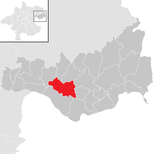 Lage der Gemeinde Perg im Bezirk Perg (anklickbare Karte)