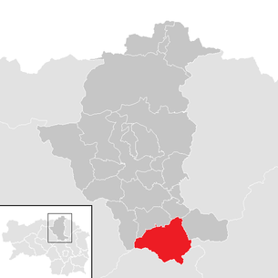 Lage der Gemeinde Pernegg an der Mur im Bezirk Bruck an der Mur (anklickbare Karte)