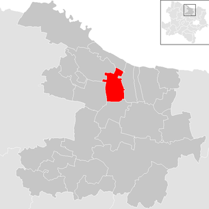 Lage der Gemeinde Pernersdorf im Bezirk Hollabrunn (anklickbare Karte)