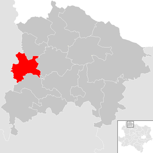 Lage der Gemeinde Pfaffenschlag bei Waidhofen an der Thaya im Bezirk  Waidhofen an der Thaya (anklickbare Karte)