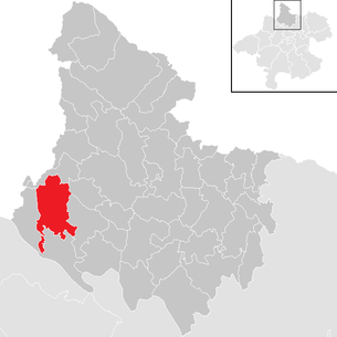 Lage der Gemeinde Pfarrkirchen im Mühlkreis im Bezirk Rohrbach (anklickbare Karte)
