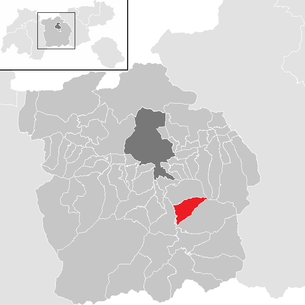 Lage der Gemeinde Pfons im Bezirk Innsbruck Land (anklickbare Karte)