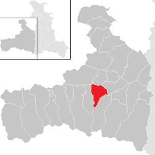 Lage der Gemeinde Piesendorf im Bezirk Zell am See (anklickbare Karte)