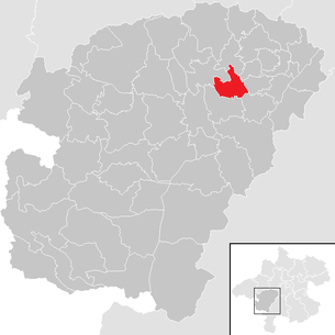 Lage der Gemeinde Pilsbach im Bezirk  Vöcklabruck (anklickbare Karte)