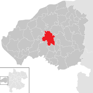 Lage der Gemeinde Pischelsdorf am Engelbach im Bezirk Braunau am Inn (anklickbare Karte)