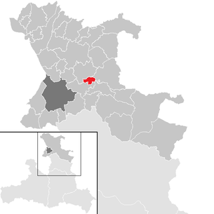 Lage der Gemeinde Plainfeld im Bezirk St. Johann im Pongau (anklickbare Karte)