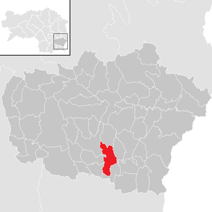 Lage der Gemeinde Poppendorf (Steiermark) im Bezirk Feldbach (anklickbare Karte)