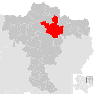 Lage der Gemeinde Poysdorf im Bezirk Mistelbach (anklickbare Karte)