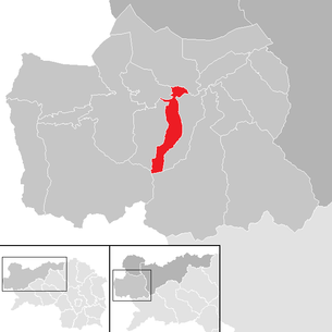 Lage der Gemeinde Pruggern in der Expositur Gröbing (anklickbare Karte)