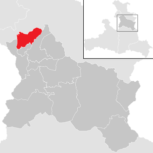 Lage der Gemeinde Puch bei Hallein im Bezirk Hallein (anklickbare Karte)