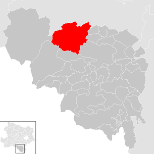 Lage der Gemeinde Puchberg am Schneeberg im Bezirk Neunkirchen (anklickbare Karte)