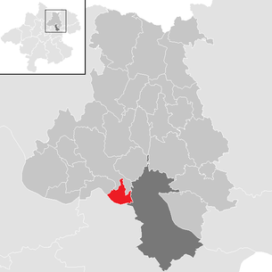 Lage der Gemeinde Puchenau im Bezirk Urfahr-Umgebung (anklickbare Karte)